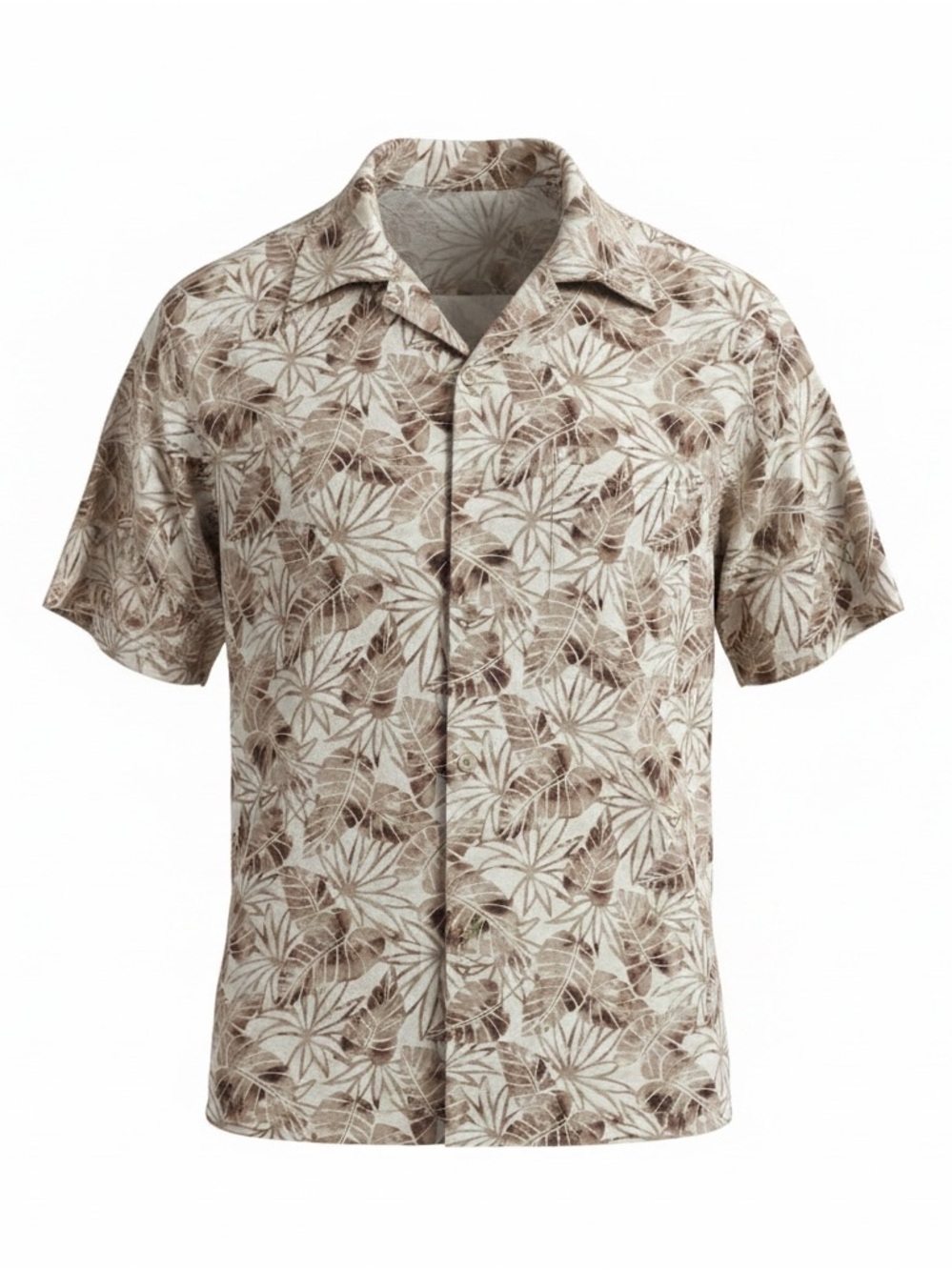UNTUCKit Button Up Short Sleeve 100% Linen Shirt Men’s S Tan/White Style: Aidani